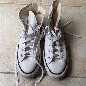 White Platform High-Top Converse All Stars
